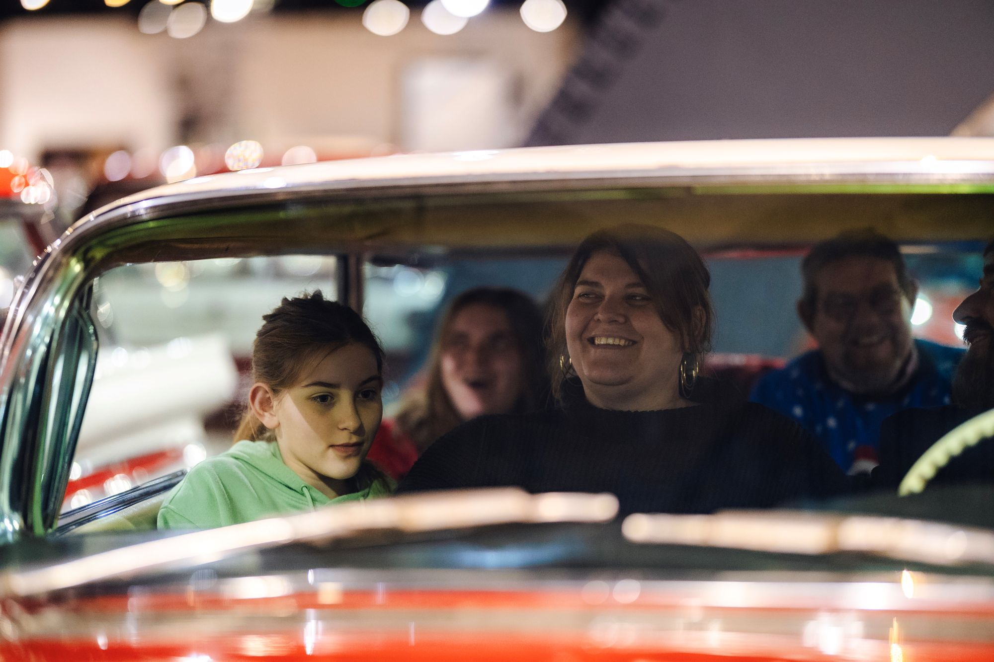 Family In American Car Haynes Motor Museum