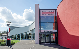 Front of Haynes Motor Museum in Somerset