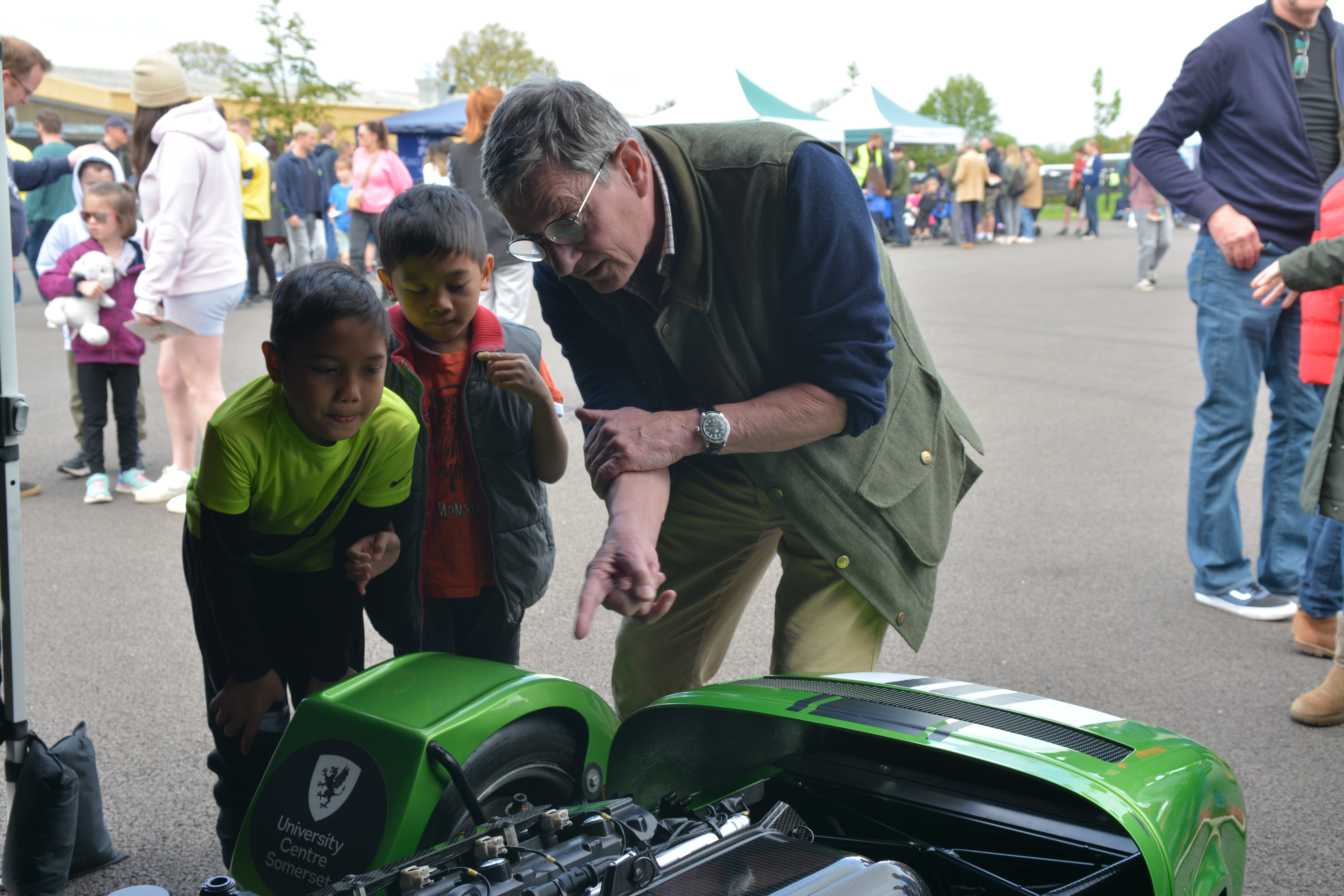 Children Learning About How A Car Work At Evetn At Haynes Motor Museum