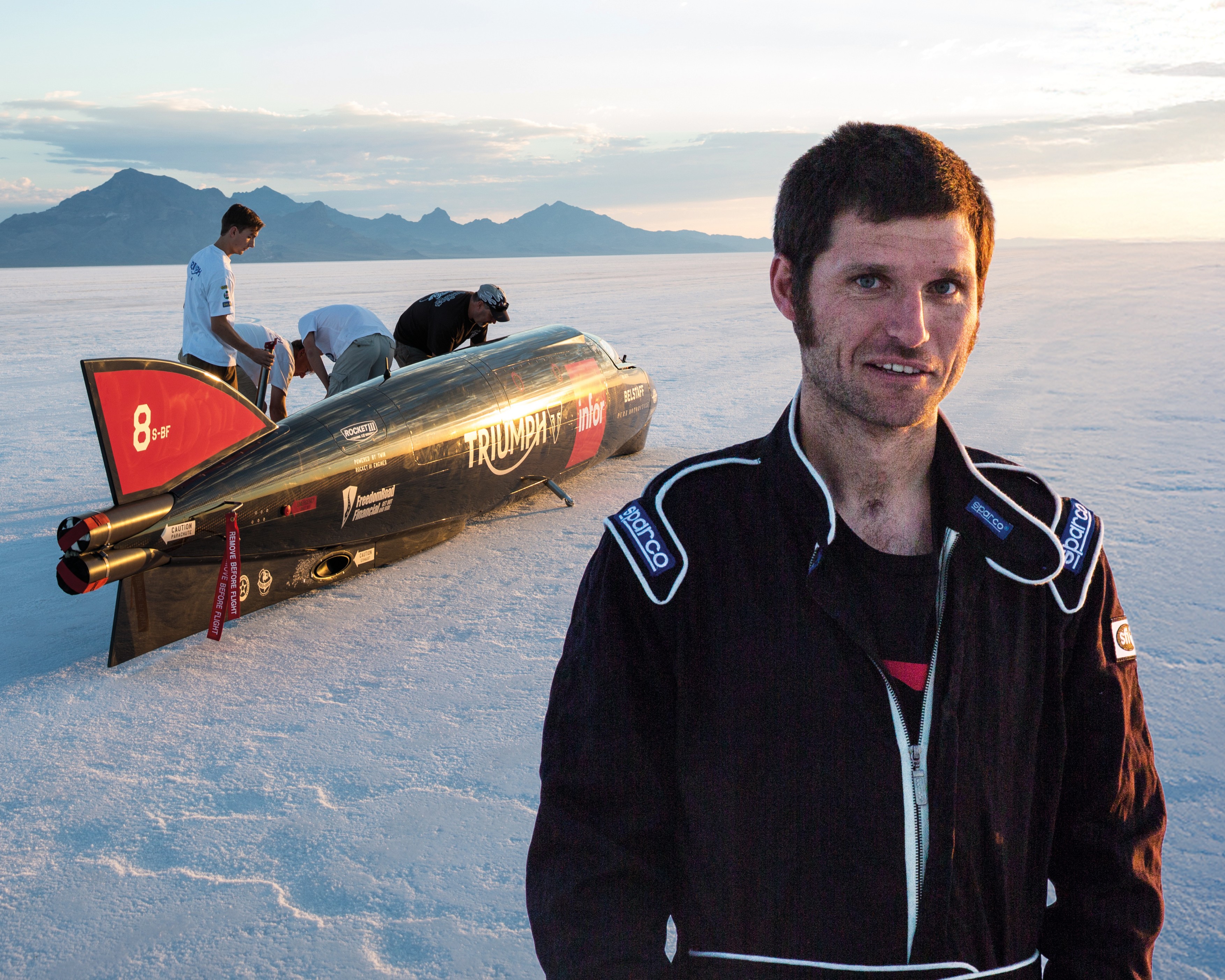 Guy Martin With Triumph Infor Rocket Streamliner