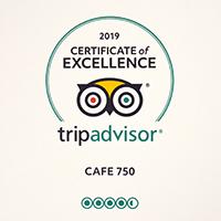 Awarded  Certificate of Excellence on Trip Advisor, Café 750 Somerset