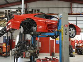 Ferrari 348 TB, Engine removed - Car Restoration Somerset